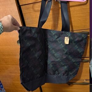PINK Victoria's Secret Black Tote with Multicolor Logo